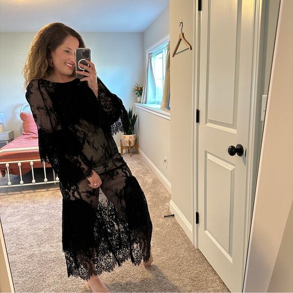 Revolve Stevie May Black Lace Maxi Dress Small - Picture 2 of 11